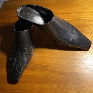 Khaite Leather Madison Mules - Black - Size 39, US 8 - Brand new